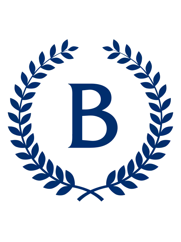 Barnard College logo with "B" inside a circle of laurel leaves